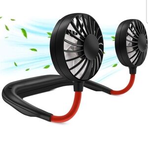 Portable Neck Fan - Red and Black